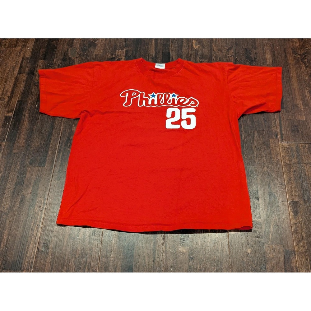 Vintage Majestic Philadelphia‎ Phillies T-Shirt Mens 2XL MLB Baseball Thome #25